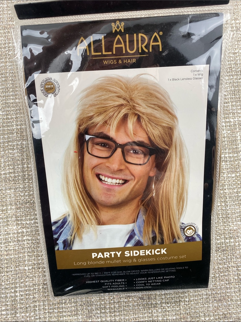 Party Sidekick Blonde Wig and Glasses - Blonde